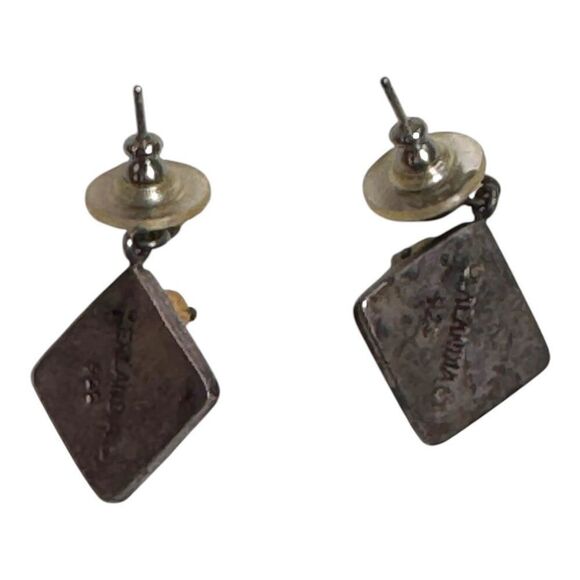 Vintage Zealandia 925 Sterling Silver Sea Turtle Dangle Earring Resin Inlay Post - Picture 5 of 6